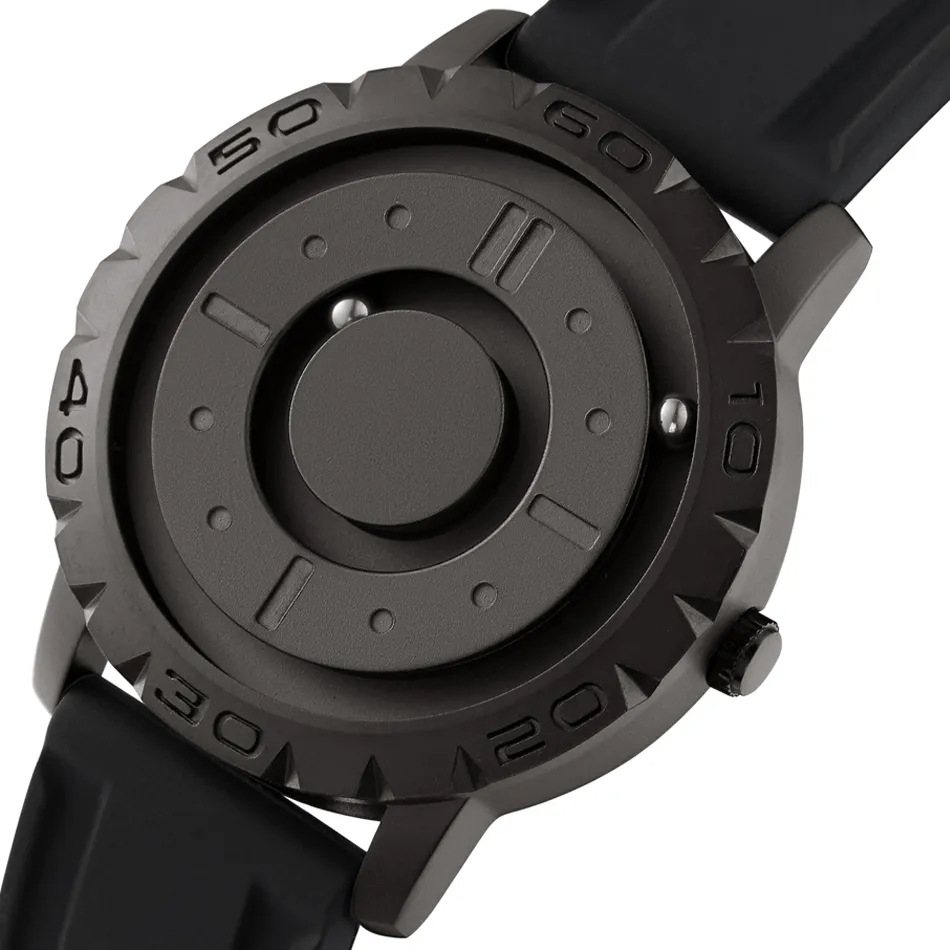Men's Watch Magnetic Rubber Steel Modern Style