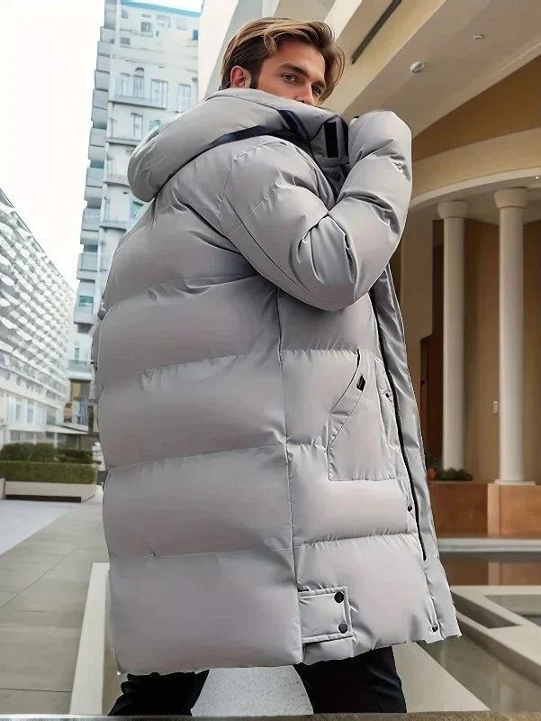 Men's Winter Coat Thick Stylish Polyester Blend for Comfort and Warmth