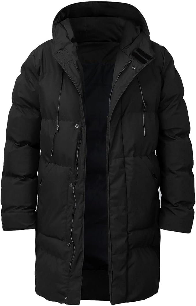 Men's Winter Coat Thick Stylish Polyester Blend for Comfort and Warmth