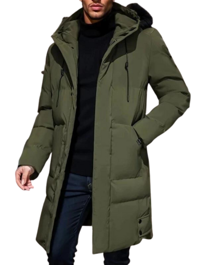 Men's Winter Coat Thick Stylish Polyester Blend for Comfort and Warmth
