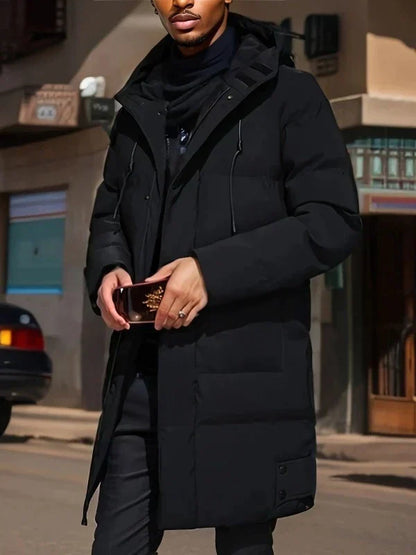 Men's Winter Coat Thick Stylish Polyester Blend for Comfort and Warmth