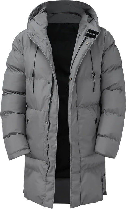 Men's Winter Coat Thick Stylish Polyester Blend for Comfort and Warmth