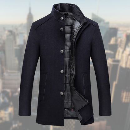 Men's Winter Coat With Vest Elegant Long Cut High Quality Fabric