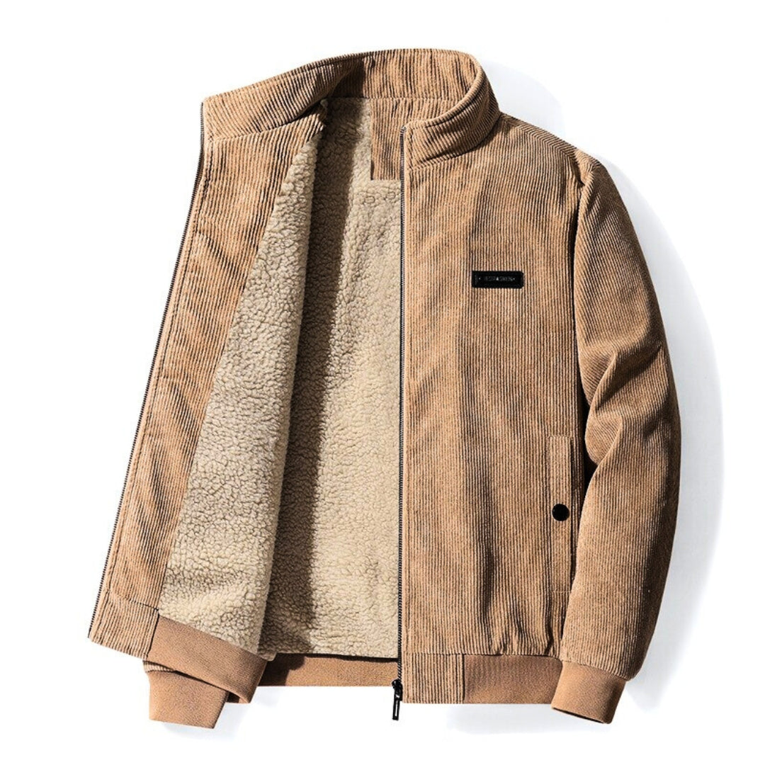 Men's Winter Jacket Retro Style with Sherpa Lining