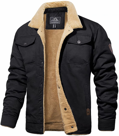 Men's Winter Jacket Sherpa-foring Water-repellent Robust