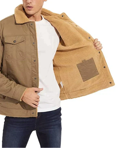 Men's Winter Jacket Sherpa-foring Water-repellent Robust