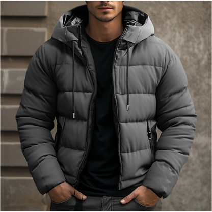 Men's Winter Jacket Waterproof with Adjustable Hood
