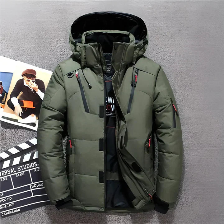 Men's Winter Jacket With Adjustable Hood