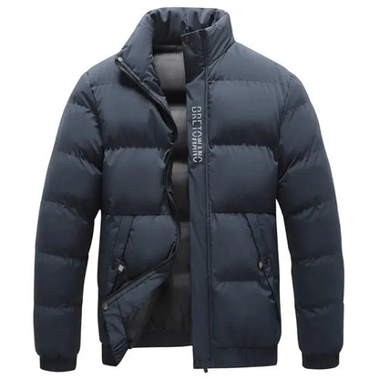 Men's Winter Jacket with Collar and Functional Design