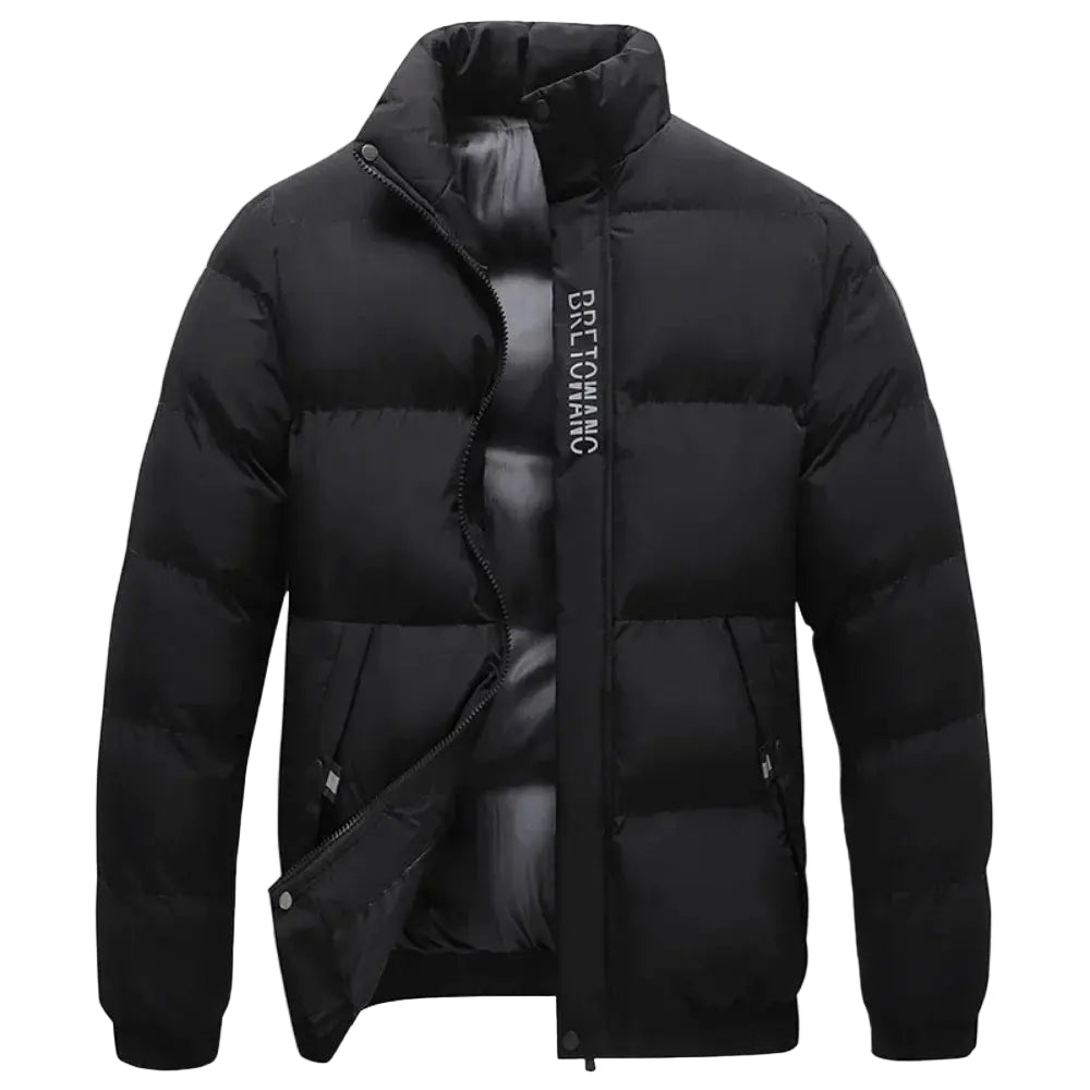 Men's Winter Jacket with Collar and Functional Design