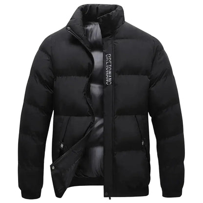 Men's Winter Jacket with Collar and Functional Design