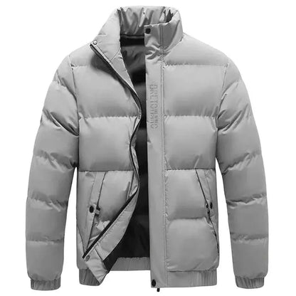 Men's Winter Jacket with Collar and Functional Design