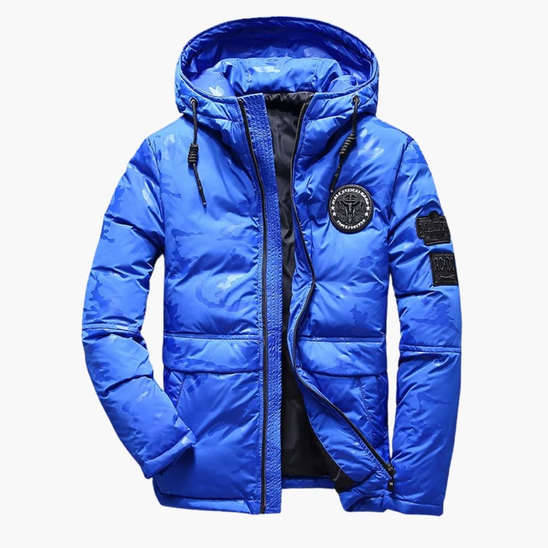 Men's Winter Jacket with Hood and Zipper
