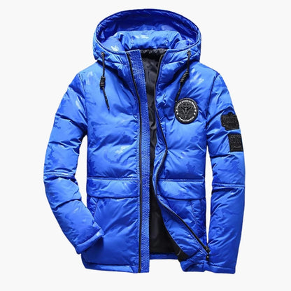 Men's Winter Jacket with Hood and Zipper