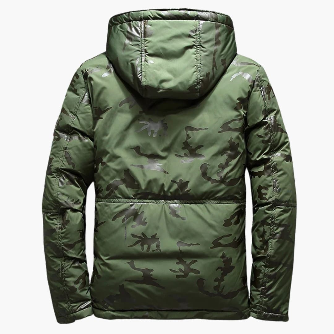 Men's Winter Jacket with Hood and Zipper