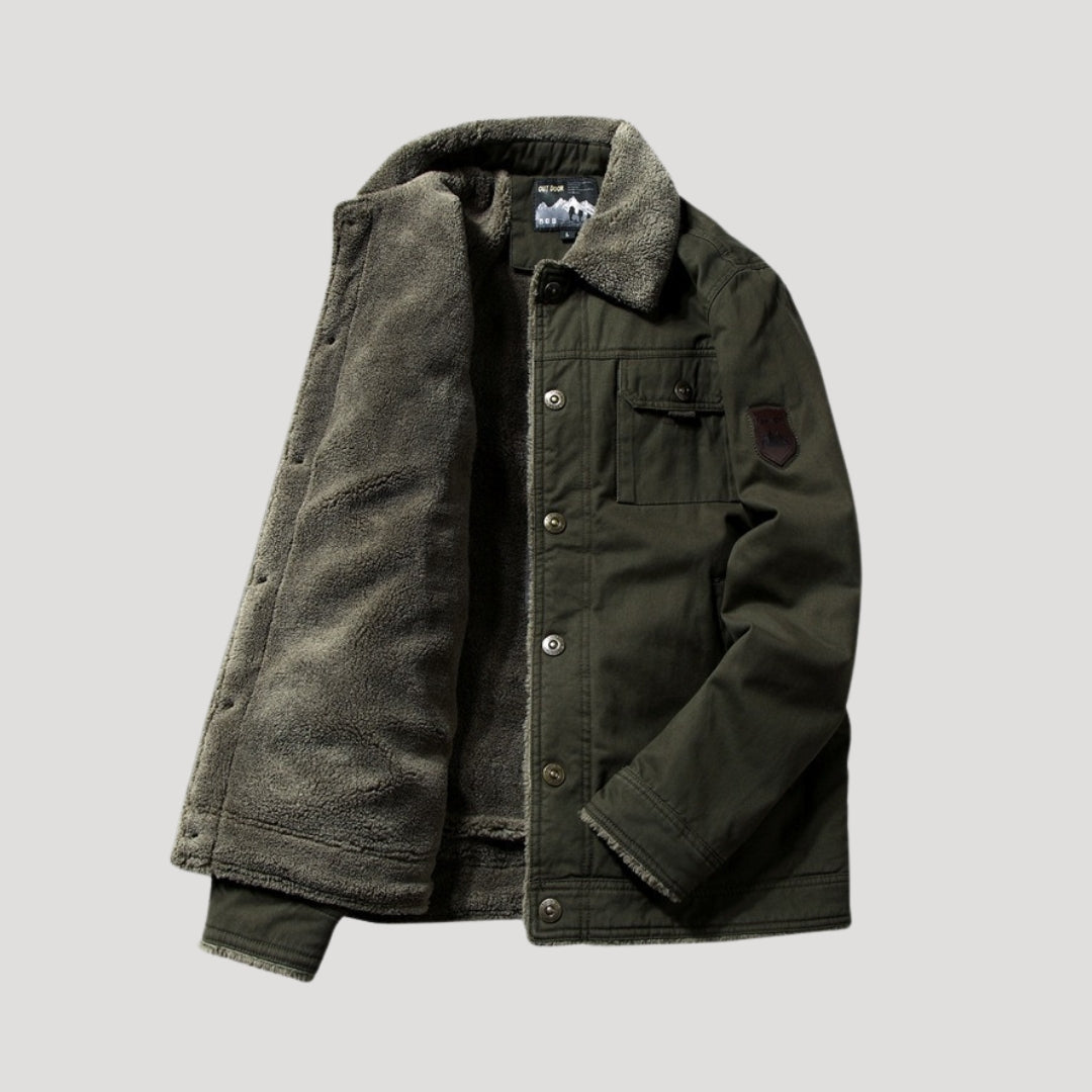 Men's Work Coat With Fleece For Cold Days