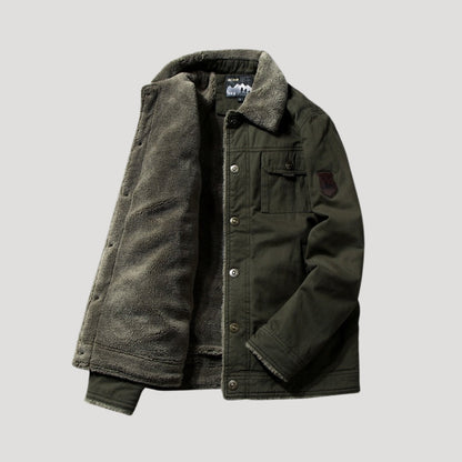 Men's Work Coat With Fleece For Cold Days