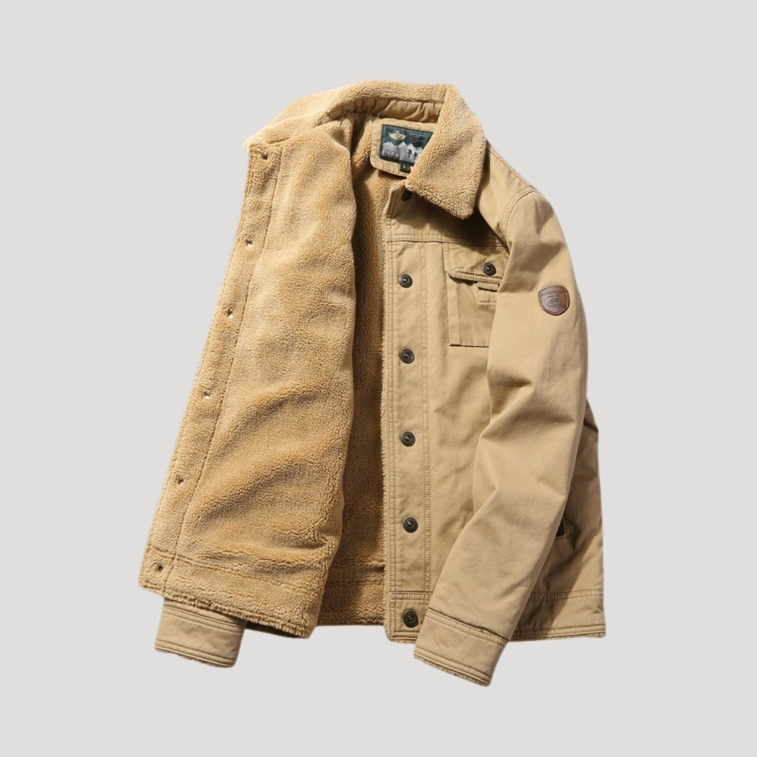 Men's Work Coat With Fleece For Cold Days