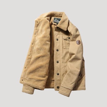 Men's Work Coat With Fleece For Cold Days