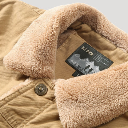 Men's Work Coat With Fleece For Cold Days