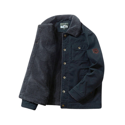 Men's Work Coat With Fleece For Cold Days