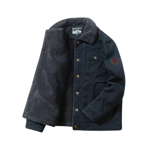 Men's Work Coat With Fleece For Cold Days