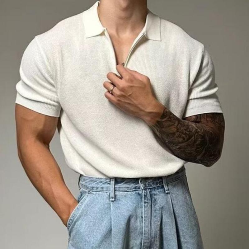 Men's Zip-Up Muscle Sweater With Modern Details