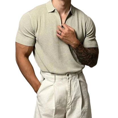 Men's Zip-Up Muscle Sweater With Modern Details