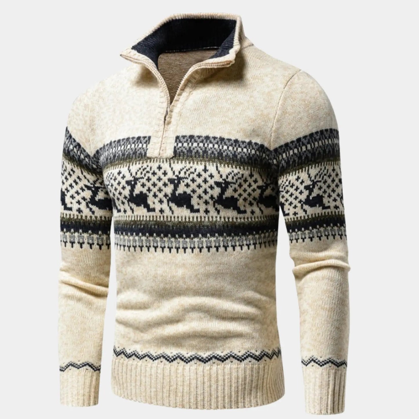 Men's Zip-up Shirt Scandinavian Design Modern Minimalist