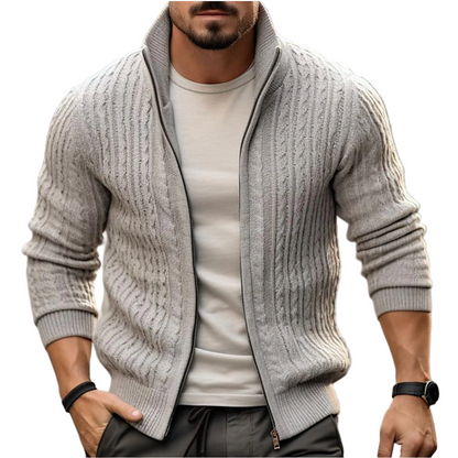 Men's Zipped Cardigan Modern Slim Fit