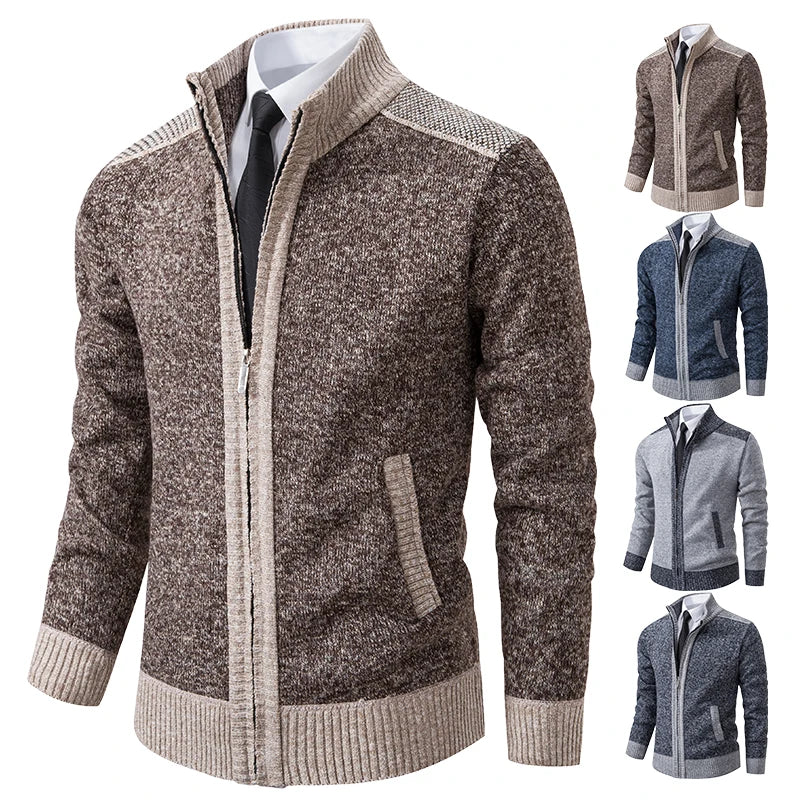 Men's Zipped Cardigan Sporty Casual Look for Autumn and Winter