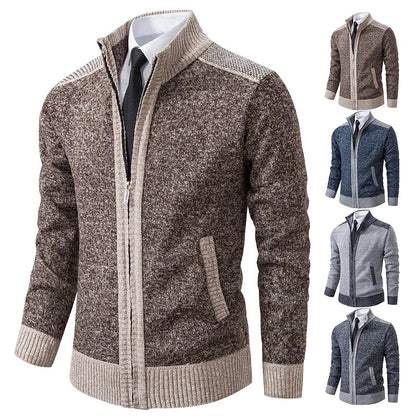 Men's Zipped Cardigan Sporty Casual Look for Autumn and Winter