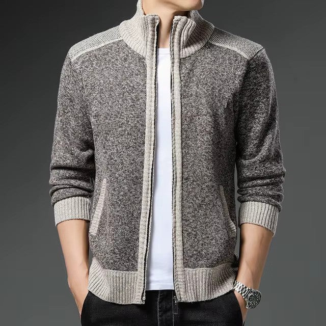 Men's Zipped Cardigan Sporty Casual Look for Autumn and Winter