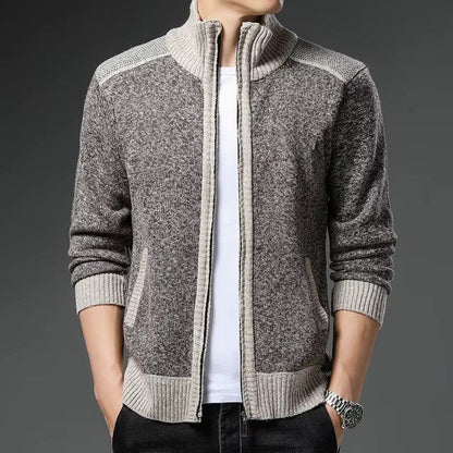 Men's Zipped Cardigan Sporty Casual Look for Autumn and Winter