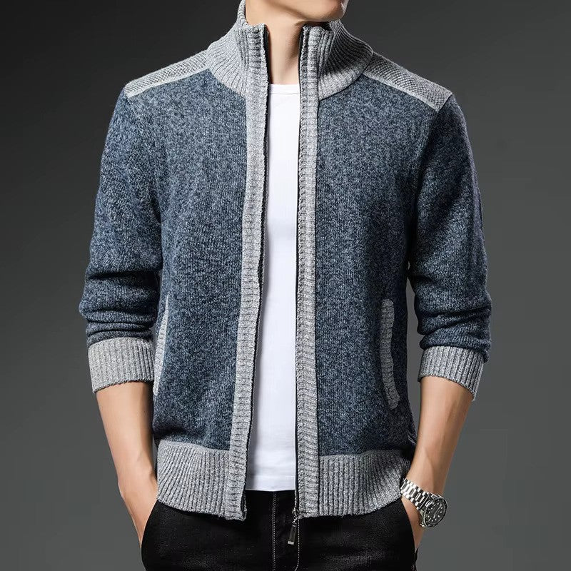 Men's Zipped Cardigan Sporty Casual Look for Autumn and Winter