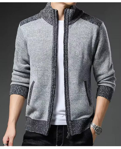 Men's Zipped Cardigan Sporty Casual Look for Autumn and Winter