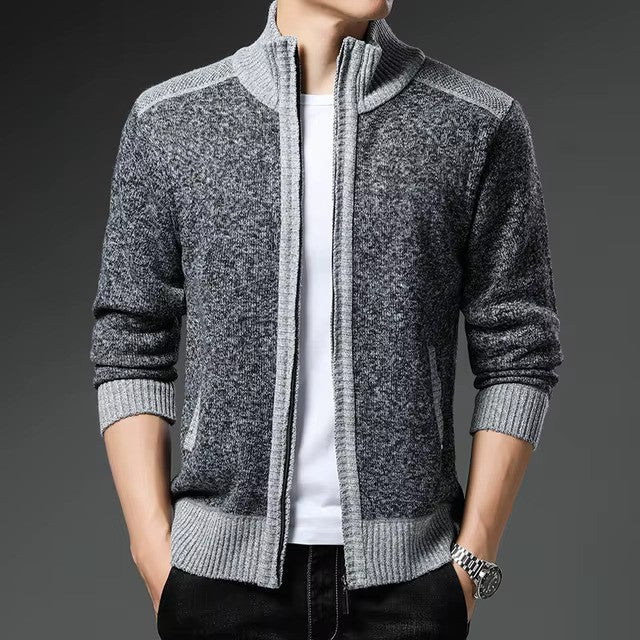 Men's Zipped Cardigan Sporty Casual Look for Autumn and Winter