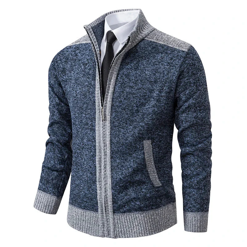 Men's Zipped Cardigan Sporty Casual Look for Autumn and Winter