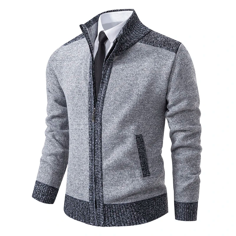 Men's Zipped Cardigan Sporty Casual Look for Autumn and Winter