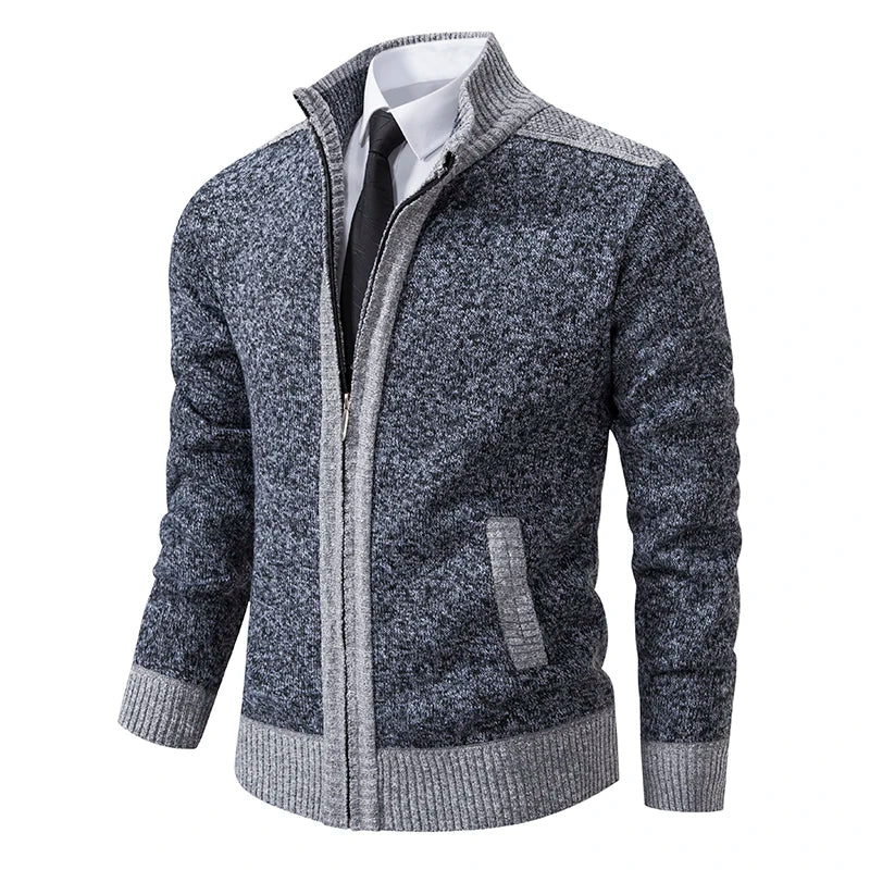 Men's Zipped Cardigan Sporty Casual Look for Autumn and Winter