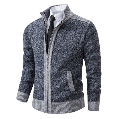 Men's Zipped Cardigan Sporty Casual Look for Autumn and Winter