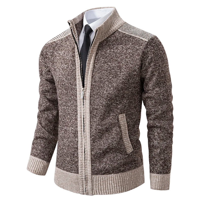 Men's Zipped Cardigan Sporty Casual Look for Autumn and Winter