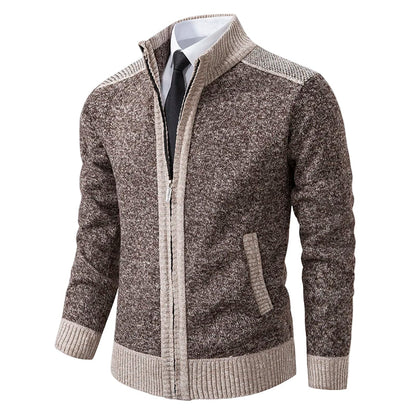 Men's Zipped Cardigan Sporty Casual Look for Autumn and Winter