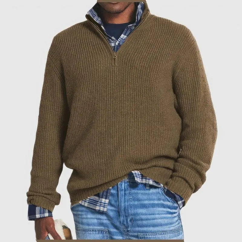 Men's Zipped Knitted Sweater