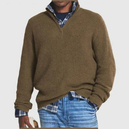 Men's Zipped Knitted Sweater