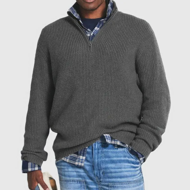 Men's Zipped Knitted Sweater
