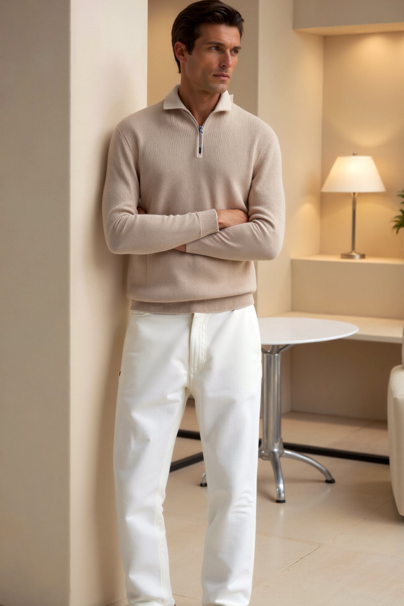Men's Zipped Shirt Classic Design For Cold Days