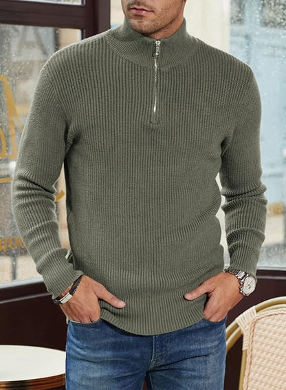 Men's Zipped Sweater Italian Design Cotton Blend