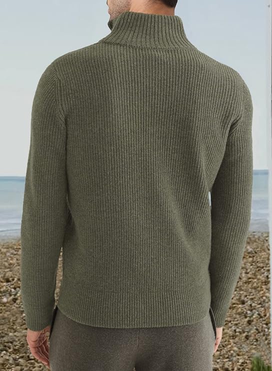Men's Zipped Sweater Italian Design Cotton Blend