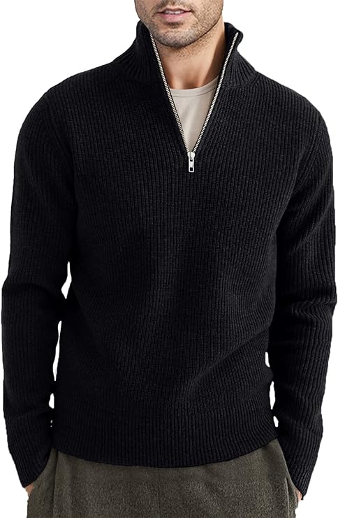 Men's Zipped Sweater Italian Design Cotton Blend